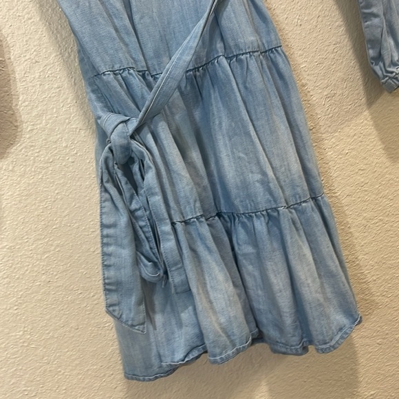Cloth & Stone Gathered Tie Waist Ruffle Skirt Chambray Dress XS - Picture 4 of 11